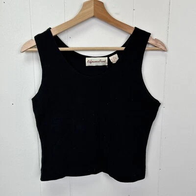 Camiseta sin mangas vintage Reference Point de algodón negro para mujer talla grande Foto 1 de 4