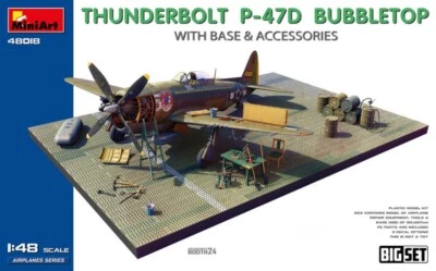 KIT MODELLINO AEREO STATICO MINIART THUNDERBOLT P-47D BUBBLETOP W/BASE 1/48 - Immagine 1 di 4