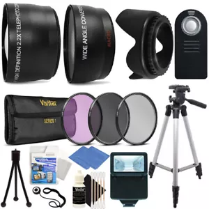 Ultimate Accessory Bundle for Canon EOS Rebel T3i T5i T6i Tripod, Filters, Flash - Picture 1 of 10