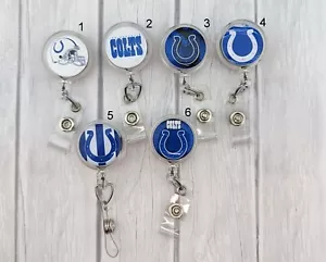 Carrete de insignia Colts enfermera soporte de identificación retráctil divertido carrete de fútbol americano regalo - Imagen 1 de 2