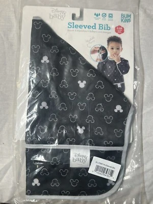 Nuevo Babero Disney Mangas Bebé Bum Kings 6-24 Meses Negro Blanco Patrón Orejas de Mickey Foto 1 de 2