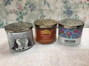 Bath & Body Works 3 Wick Candles Lot Of Three (3) READ DESCRIPTION - Picture 1 of 14