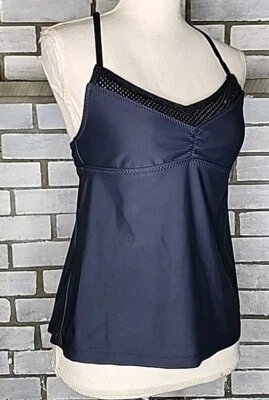 Blusa de natação Mossimo feminina regata tamanho pequeno cinza e preta alças ajustáveis  - Imagem 1 de 4