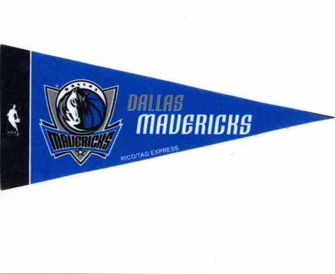 DALLAS MAVERICKS Logo Royal Blue 4" x 9" Mini Pennant NBA Basketball NEW Cover