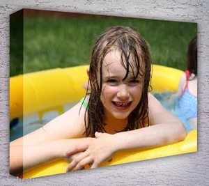 YOUR PHOTO on PREMIUM  LACQUERED CANVAS PRINT WATERPROOF 30MM DEEP FRAME 24X16 - Picture 1 of 1