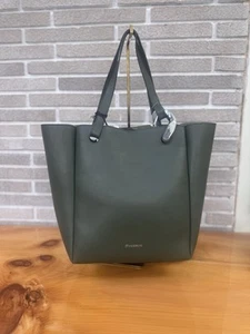 JW Anderson JWA CORNER BUCKET - BORSA IN PELLE CON MANICO SUPERIORE verde kaki nuova con etichette 1150 - Foto 1 di 9