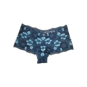 Victoria's Secret Dark Blue Floral Lace Size Small Shortie Underwear - Picture 1 of 5
