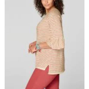 Suéter para mujer J. Jill más ligero fino Gaige mezcla de lino manga volante talla XL - Imagen 1 de 9