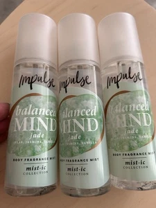Impulse Balanced Mind Jade Body Fragrance Mist 150ml X3 spray pear jasmine vanil - Picture 1 of 6