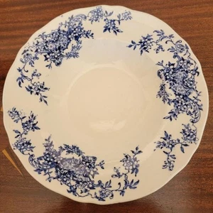 Antique Circa 1901 Crescent Pottery Blue White Transferware Soup Plate - Picture 1 of 4