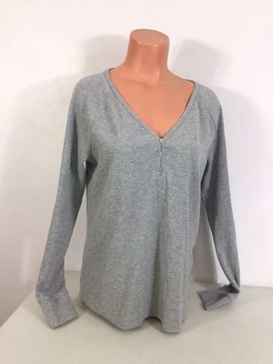 Roots Canada Gray Henley Waffle Top Womens Medium - Image 1 of 4