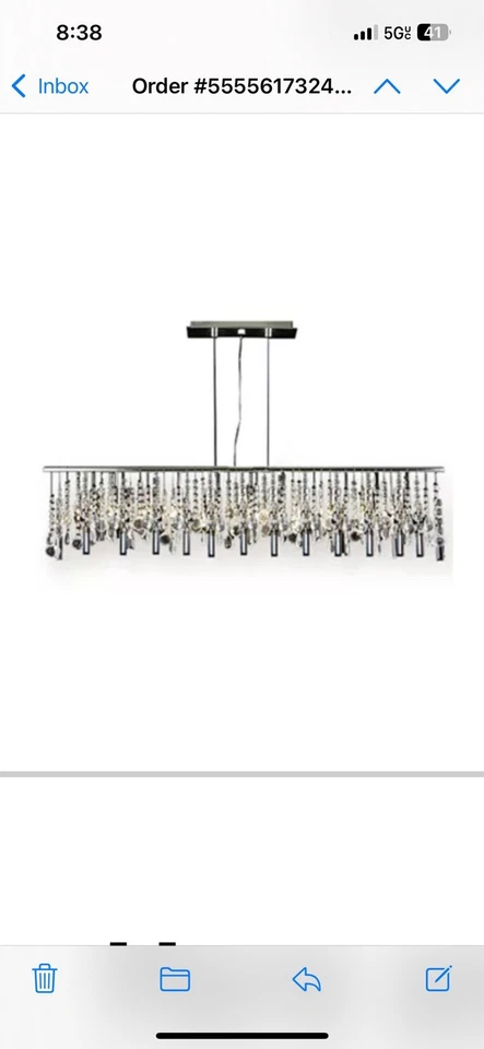 Gallery Crystal and Chrome Contemporary Chandelier 11 light. Original. $540 - Image 1 of 4