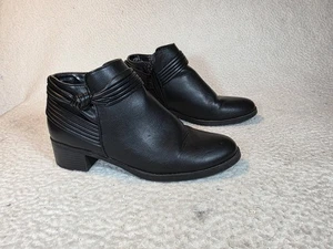 Easy Street Damen-Stiefelette schwarz Knoten Wylie Größe 8M seitlicher Reißverschluss Blockabsatz - Bild 1 von 21