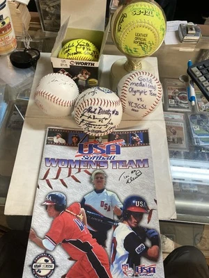 6 件美国奥运会签名女式垒球 5 件球,2000 年节目费尔南德斯圆点 — 第 1/4 张图片