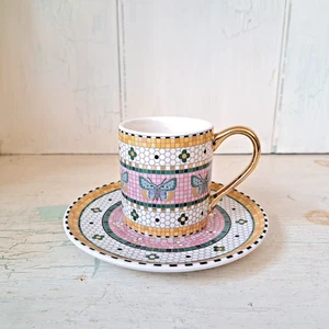 Taza y platillo Anthropologie Butterfly Bistro 6 oz - Imagen 1 de 8