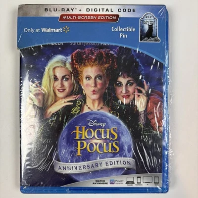 Hocus Pocus Anniversary Edition Blu-ray New Sealed Walmart Exclusive Pewter Pin - Image 1 of 4