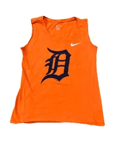 Nike Tee Detroit Tigers Adult Small Orange Modified Cut Sleeveless Athletic Logo - Picture 1 of 12