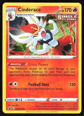 Cinderace - SWSH278 Cosmos Holo Pokemon  Sword & Shield Promo Cards Promo LP/MP - Image 1 of 2