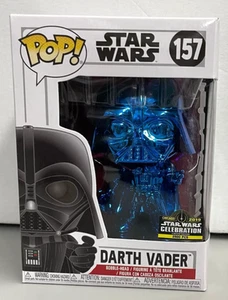Funko Pop Darth Vader #157 Blue Chrome 2019 Star Wars Celebration Limited 2500 - Picture 1 of 5