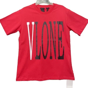 VLONE Red Black White V Short Sleeve T-Shirt Size Small NWT - Picture 1 of 10