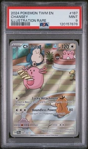 2024 POKEMON TWM EN-TWILIGHT MASQUERADE ILUSTRACIÓN RARA #187 CHANSEY PSA 9 - Imagen 1 de 2