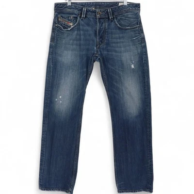 Jeans masculino reto regular DIESEL Larkee 0880F tamanho 33x30 botão mosca denim casual - Imagem 1 de 4
