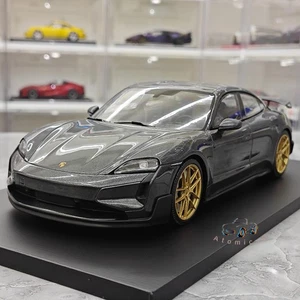 Minichamps 1:18 2024 Porsche 911 TAYCAN TURBO GT Gray unopenable Car Model - Picture 1 of 16
