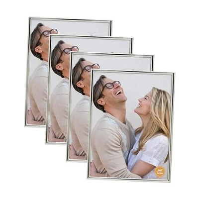  4x6相框金属薄轮廓相框4 x 6英寸,4*6 4件装银色 — 第 1/4 张图片