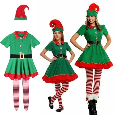 Women's Elf Cosplay Costume Full Set Christmas Party Adults Xmas Santas Outfit