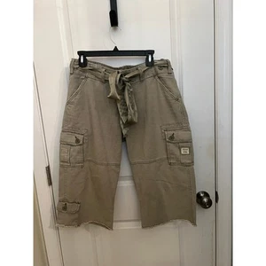 Abercrombie & Fitch Army Green cargo Bermuda Capri 8 shorts Vintage Y2K Military - Picture 1 of 9