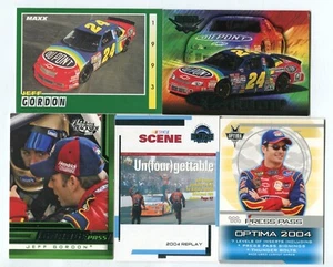 Lote de 5 tarjetas coleccionables Jeff Gordon NASCAR DRIVER RACE CAR RACING (LOTE 41) - Imagen 1 de 1