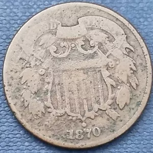 1870 Two Cent Piece 2c Better Grade #58382 - Picture 1 of 2