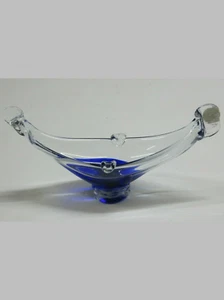 Cesta de vidrio Murano azul y transparente 4" - 81D - Imagen 1 de 4