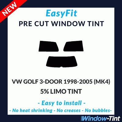 Fácil de Colocar Estática Pre Cortado para Ventana Tinte VW Golf 3-door 98-05 ( - Imagen 1 de 3