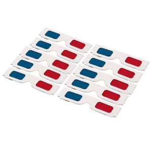 100pairs Universal Papier 3D Brille Papier Anaglyph Rot Cyan Rot/Bla.OY - Photo 1/8