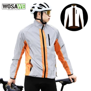Chaqueta de Ciclismo WOSAWE Reflectante Para Hombre Noche Brillante A Viento Abrigo Bolsillos Laterales - Imagen 1 de 20