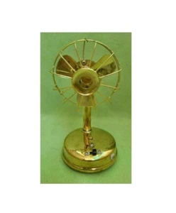 Mini ventilador pequeño de latón vintage excelente (hoja de latón), batería A... - Imagen 1 de 5
