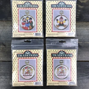 Vtg Traditions Cross Stitch Ornaments Set Of 4 - Picture 1 of 11