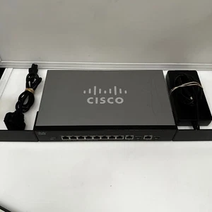 Cisco SG300-10PP 10 ports Gigabit PoE et commutateur mané avec alimentation et supports rack - Photo 1/1
