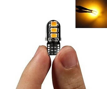 ampoule T10 led wy5w cob Orange silicone canbus pour clignotants répétiteurs 12V - Photo 1/1