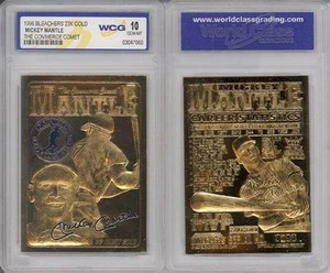 Tarjeta de oro de 23 quilates Mickey Mantle 1996 esculpida * cometa de comercio * gema graduada como nueva 10 - Imagen 1 de 1