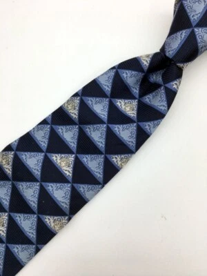 Corbata Versace Hombre Azul Marino Seda Fina 58 in X 3 1/2 in Cosida a Mano Italia Medusa Foto 1 de 4