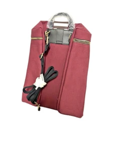 Henri Bendel Mochila Embalable, Lona Granate Nueva, Rara - Imagen 1 de 2