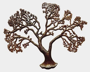 Árbol de la Vida Color Bronce Grande Colgante de Pared Metal MCM 23”T x 32” W India - Imagen 1 de 24