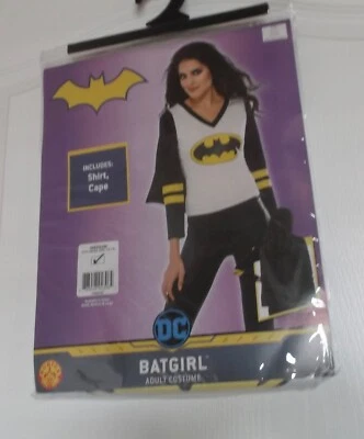DISFRAZ MUJER BATGIRL ADULTO - CAMISA CON CAPA DESMONTABLE - MEDIANO (10-14) - NUEVO CON ETIQUETAS Foto 1 de 3