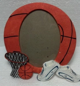 Photo frame Basketball shape ceamic sneakers/basket/ball 4 3/4" x 3 1/4" photo - Picture 1 of 4