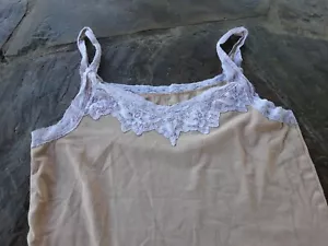 Camiseta sin mangas Victor Alfaro para mujer talla XS correas ajustables encaje acento carne - Imagen 1 de 6