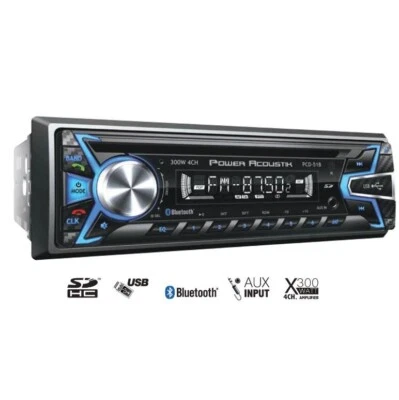 Power Acoustik PCD51B Car AM FM Receiver Radio With Bluetooth SD USB Playback - Image 1 of 3