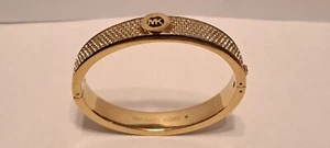 Michael Kors Cuff Bangle Bracelet Lots Of Stones Locking Clasp Nice Shape - Picture 1 of 22