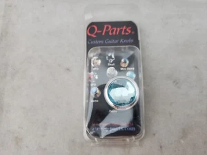 Q-Parts Manopole per Chitarra, Cupola Cromata Acrilico Aqua Marine, Spedizione Gratuita - Foto 1 di 10